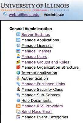 General Administration Server Settings
